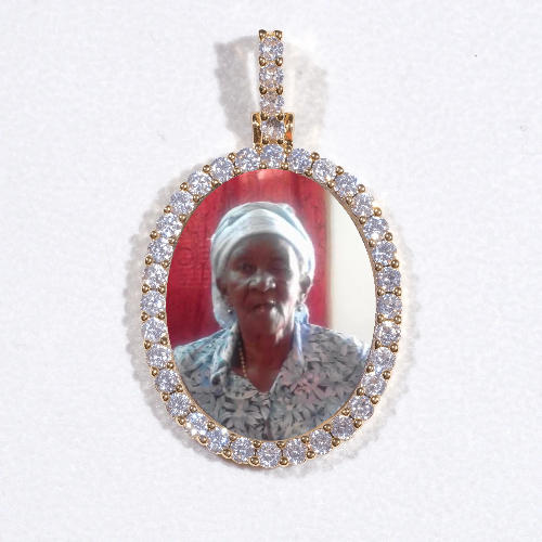 3D Oval Custom Picture Pendant