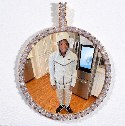 LARGE 3D CIRCLE CUSTOM PICTURE PENDANT