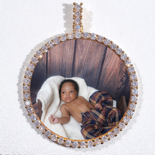 LARGE 3D CIRCLE CUSTOM PICTURE PENDANT