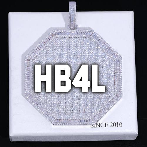 CUSTOM LETTER NECKLACE 3D BIG SQUARE