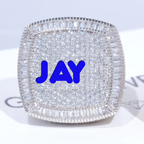 CUSTOM LETTER 3D ICED RING