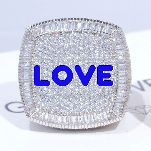 CUSTOM LETTER 3D ICED RING