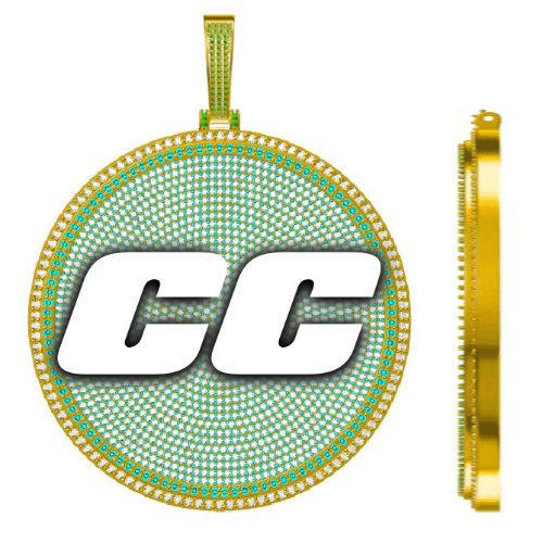 CUSTOM LETTER NECKLACE 3D BIG DISC