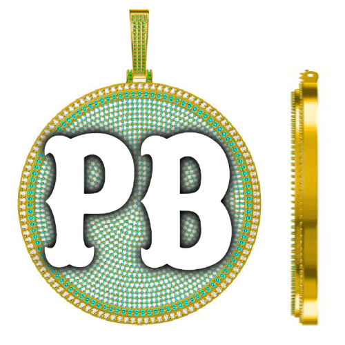 CUSTOM LETTER NECKLACE 3D BIG DISC