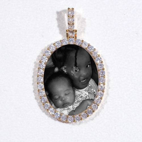3D Oval Custom Picture Pendant