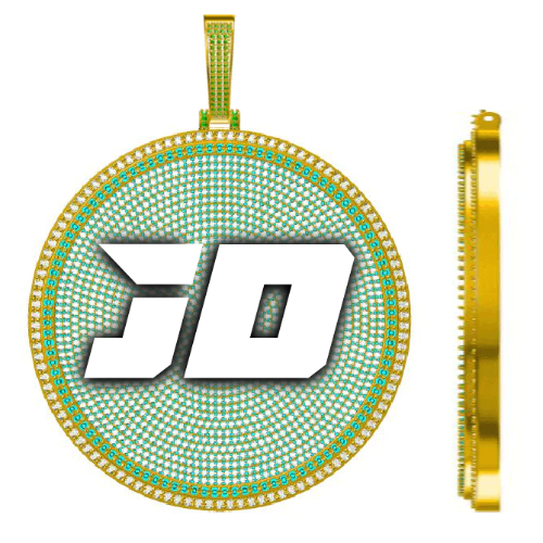 CUSTOM LETTER NECKLACE 3D BIG DISC