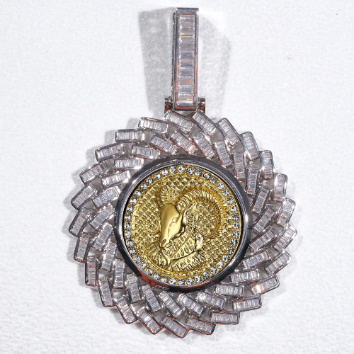 Large 3D Baguette Custom Picture Pendant