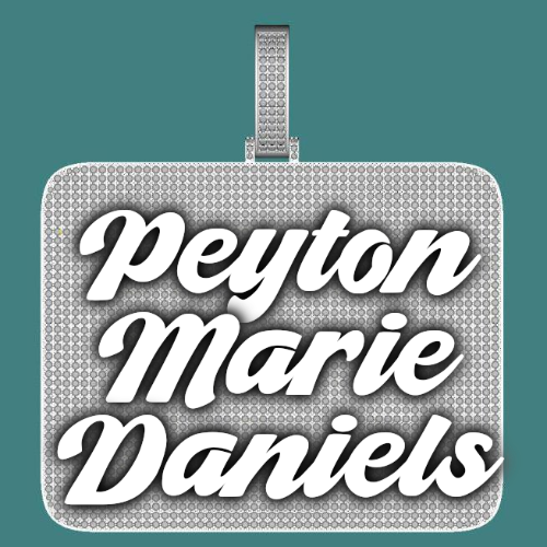 CUSTOM LETTER NECKLACE 3D BIG SQUARE
