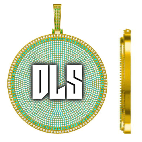 CUSTOM LETTER NECKLACE 3D BIG DISC