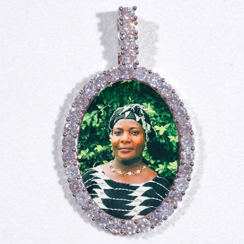 Large 3D Oval Custom Picture Pendant