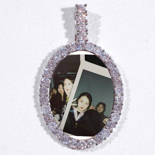 Large 3D Oval Custom Picture Pendant