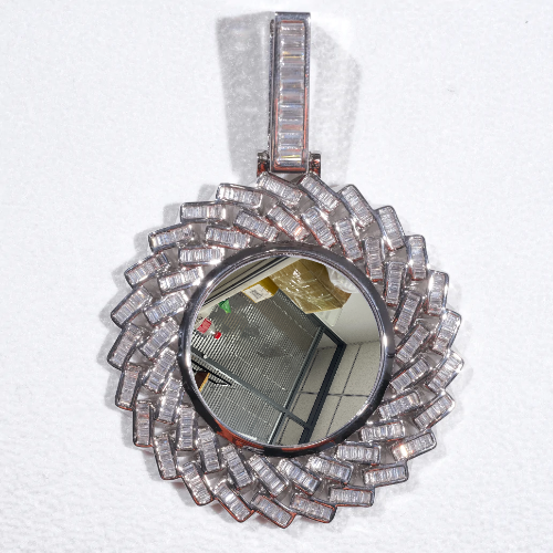 Large 3D Baguette Custom Picture Pendant