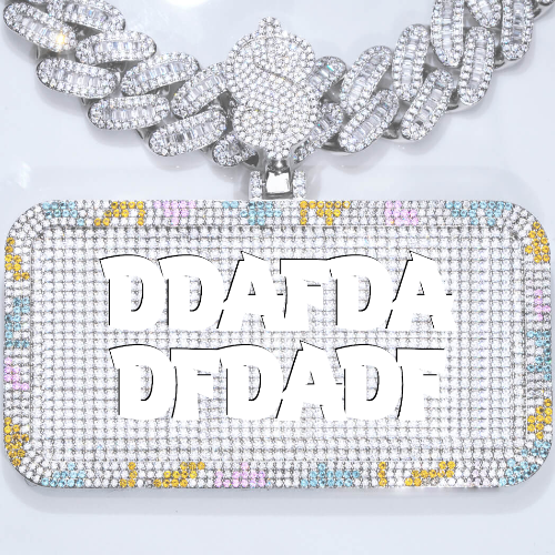 CUSTOM LETTER NECKLACE 3D COLORFUL SQUARE