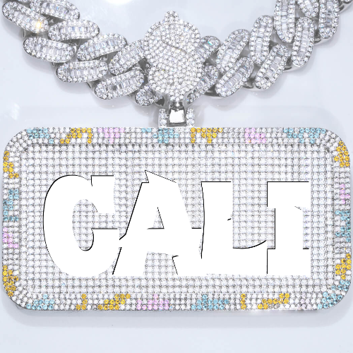 CUSTOM LETTER NECKLACE 3D COLORFUL SQUARE