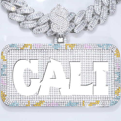 CUSTOM LETTER NECKLACE 3D COLORFUL SQUARE