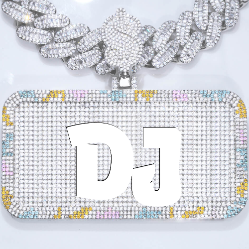 CUSTOM LETTER NECKLACE 3D COLORFUL SQUARE