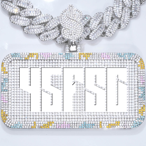 CUSTOM LETTER NECKLACE 3D COLORFUL SQUARE