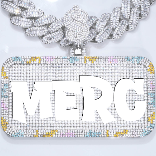 CUSTOM LETTER NECKLACE 3D COLORFUL SQUARE