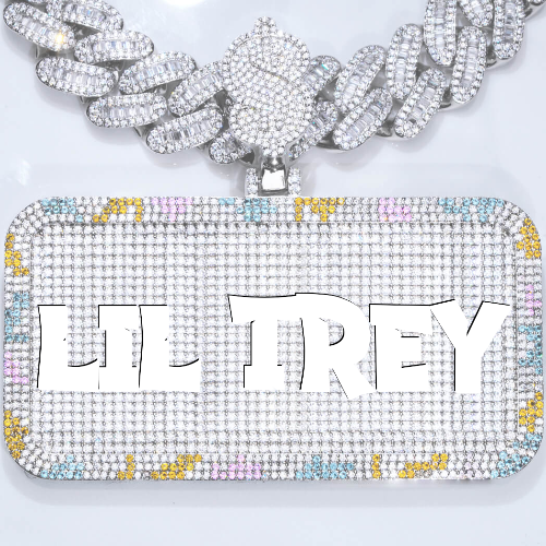 CUSTOM LETTER NECKLACE 3D COLORFUL SQUARE