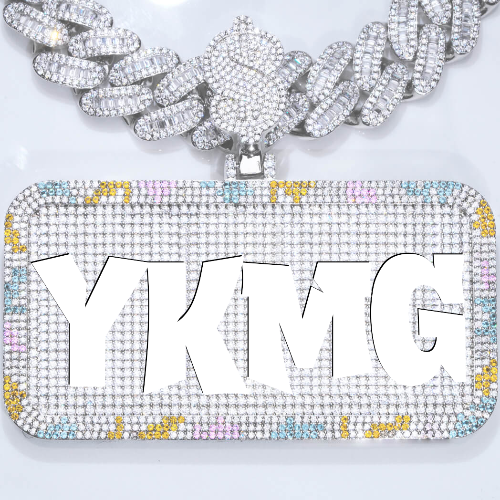 CUSTOM LETTER NECKLACE 3D COLORFUL SQUARE