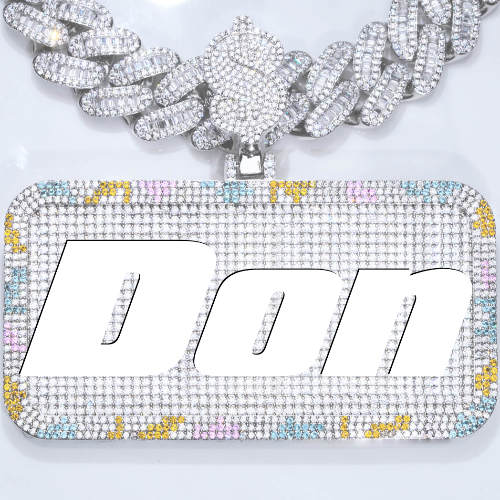 CUSTOM LETTER NECKLACE 3D COLORFUL SQUARE