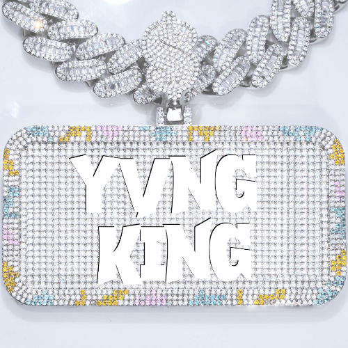 CUSTOM LETTER NECKLACE 3D COLORFUL SQUARE