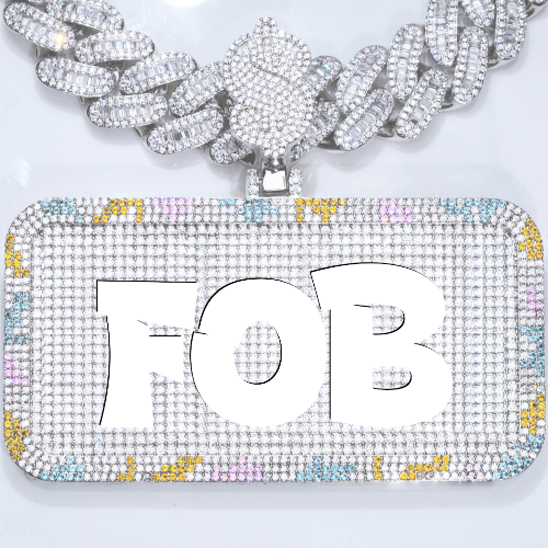 CUSTOM LETTER NECKLACE 3D COLORFUL SQUARE