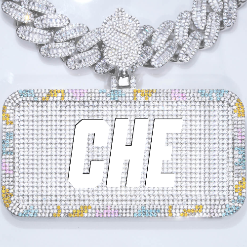 CUSTOM LETTER NECKLACE 3D COLORFUL SQUARE