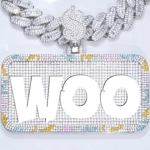 CUSTOM LETTER NECKLACE 3D COLORFUL SQUARE