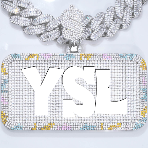 CUSTOM LETTER NECKLACE 3D COLORFUL SQUARE