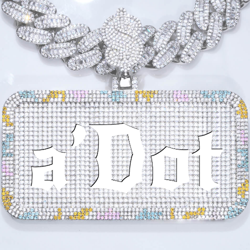 CUSTOM LETTER NECKLACE 3D COLORFUL SQUARE