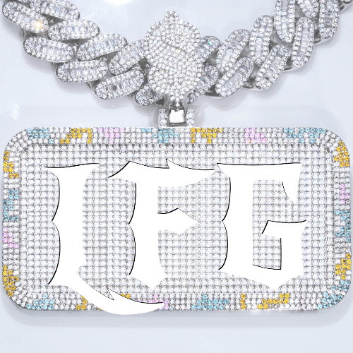 CUSTOM LETTER NECKLACE 3D COLORFUL SQUARE