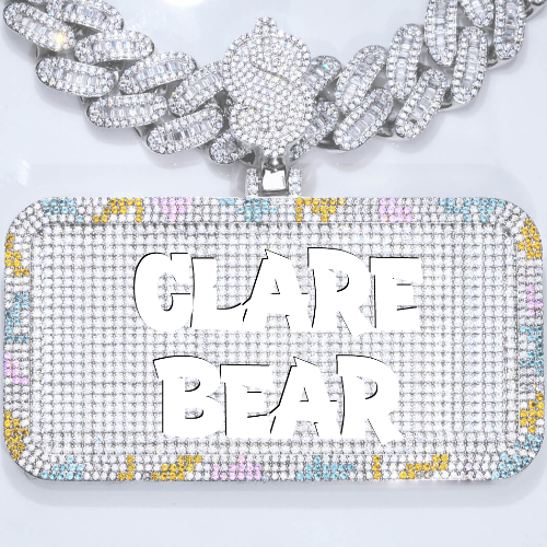 CUSTOM LETTER NECKLACE 3D COLORFUL SQUARE