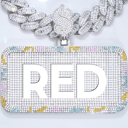 CUSTOM LETTER NECKLACE 3D COLORFUL SQUARE