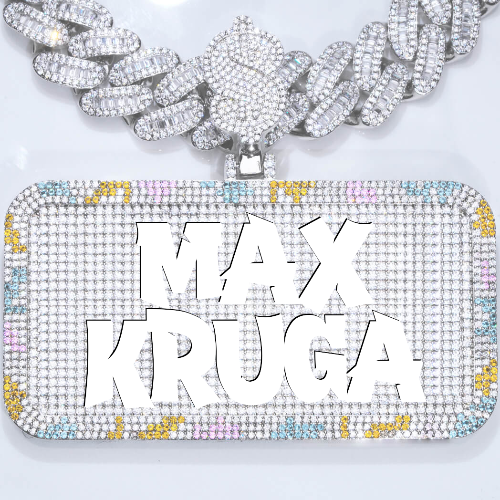 CUSTOM LETTER NECKLACE 3D COLORFUL SQUARE