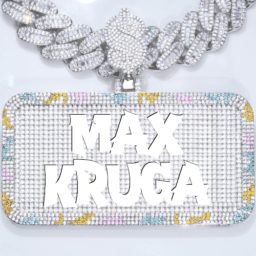 CUSTOM LETTER NECKLACE 3D COLORFUL SQUARE