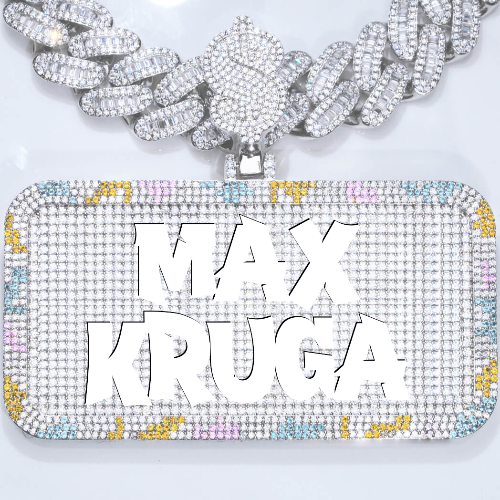 CUSTOM LETTER NECKLACE 3D COLORFUL SQUARE