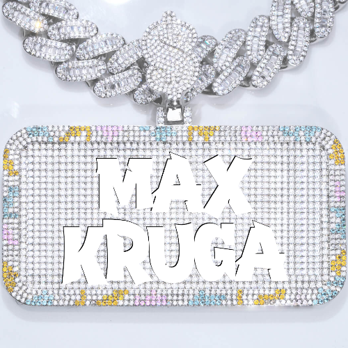 CUSTOM LETTER NECKLACE 3D COLORFUL SQUARE