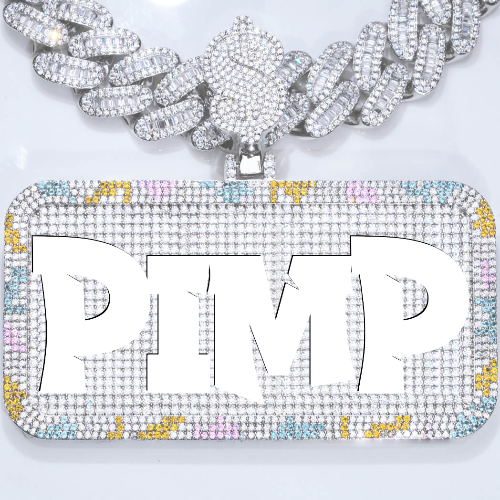 CUSTOM LETTER NECKLACE 3D COLORFUL SQUARE