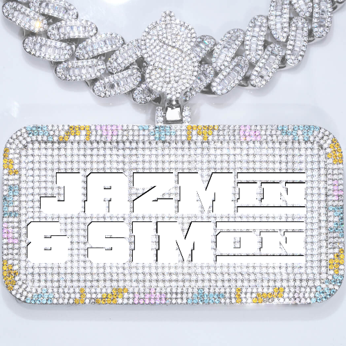 CUSTOM LETTER NECKLACE 3D COLORFUL SQUARE