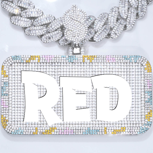 CUSTOM LETTER NECKLACE 3D COLORFUL SQUARE