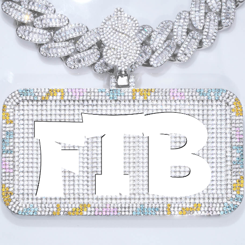 CUSTOM LETTER NECKLACE 3D COLORFUL SQUARE
