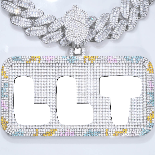 CUSTOM LETTER NECKLACE 3D COLORFUL SQUARE