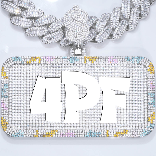 CUSTOM LETTER NECKLACE 3D COLORFUL SQUARE