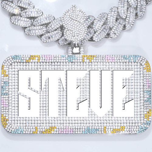 CUSTOM LETTER NECKLACE 3D COLORFUL SQUARE