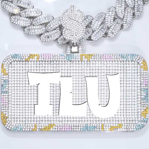 CUSTOM LETTER NECKLACE 3D COLORFUL SQUARE