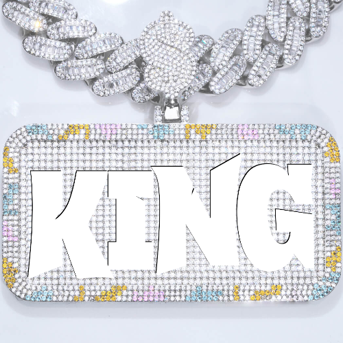 CUSTOM LETTER NECKLACE 3D COLORFUL SQUARE