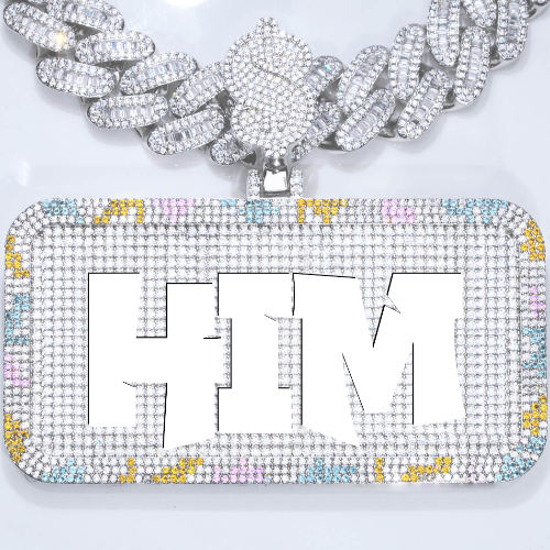 CUSTOM LETTER NECKLACE 3D COLORFUL SQUARE