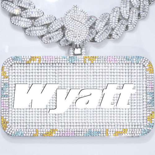 CUSTOM LETTER NECKLACE 3D COLORFUL SQUARE
