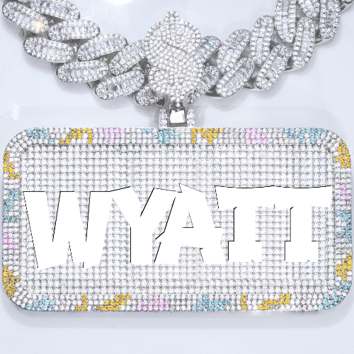 CUSTOM LETTER NECKLACE 3D COLORFUL SQUARE
